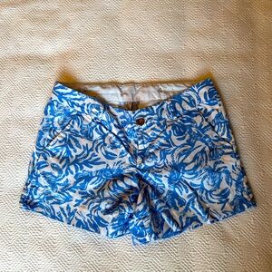 Lilly Pulitzer Blue and White Callahan Shorts